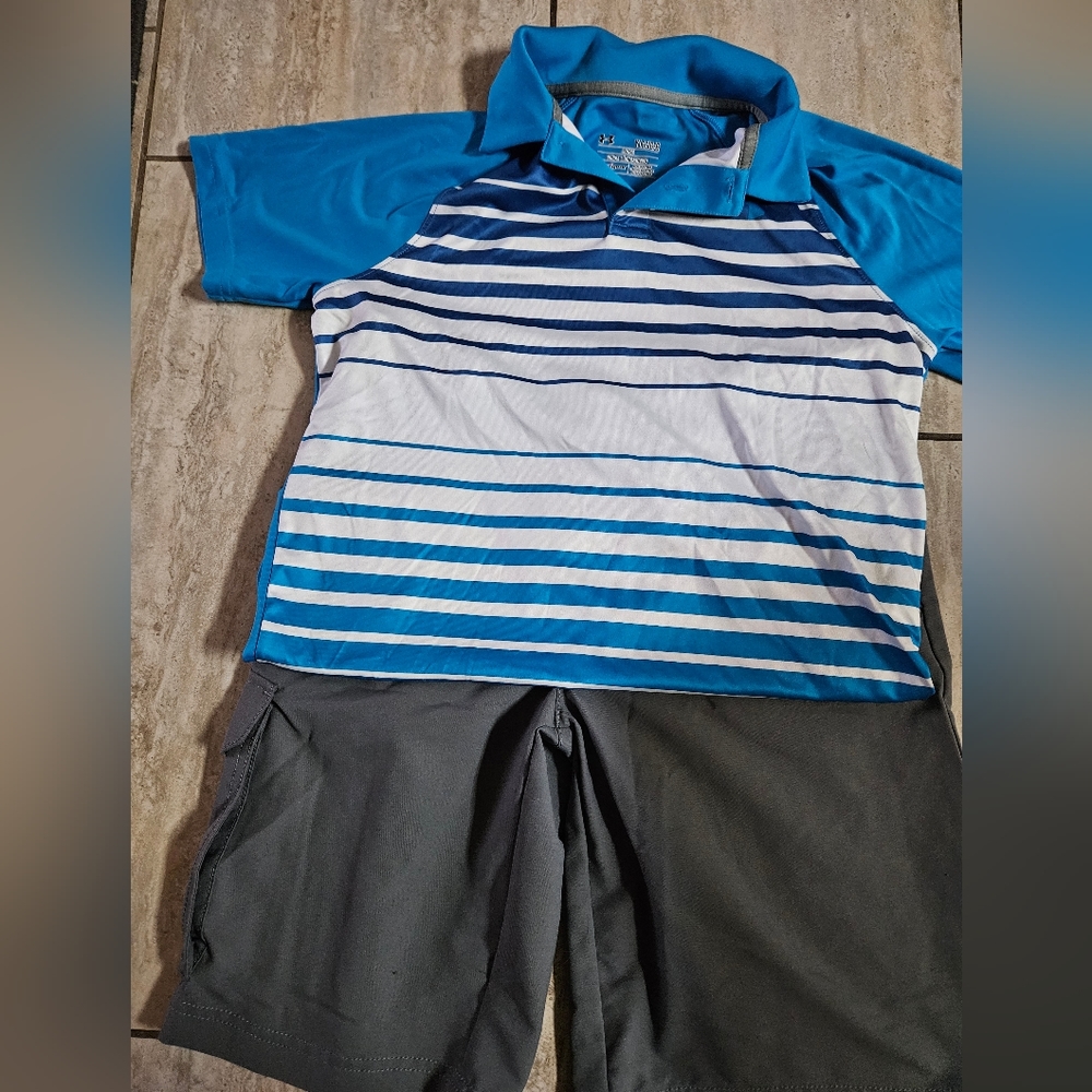 Youth Large boys UA shirt and shorts